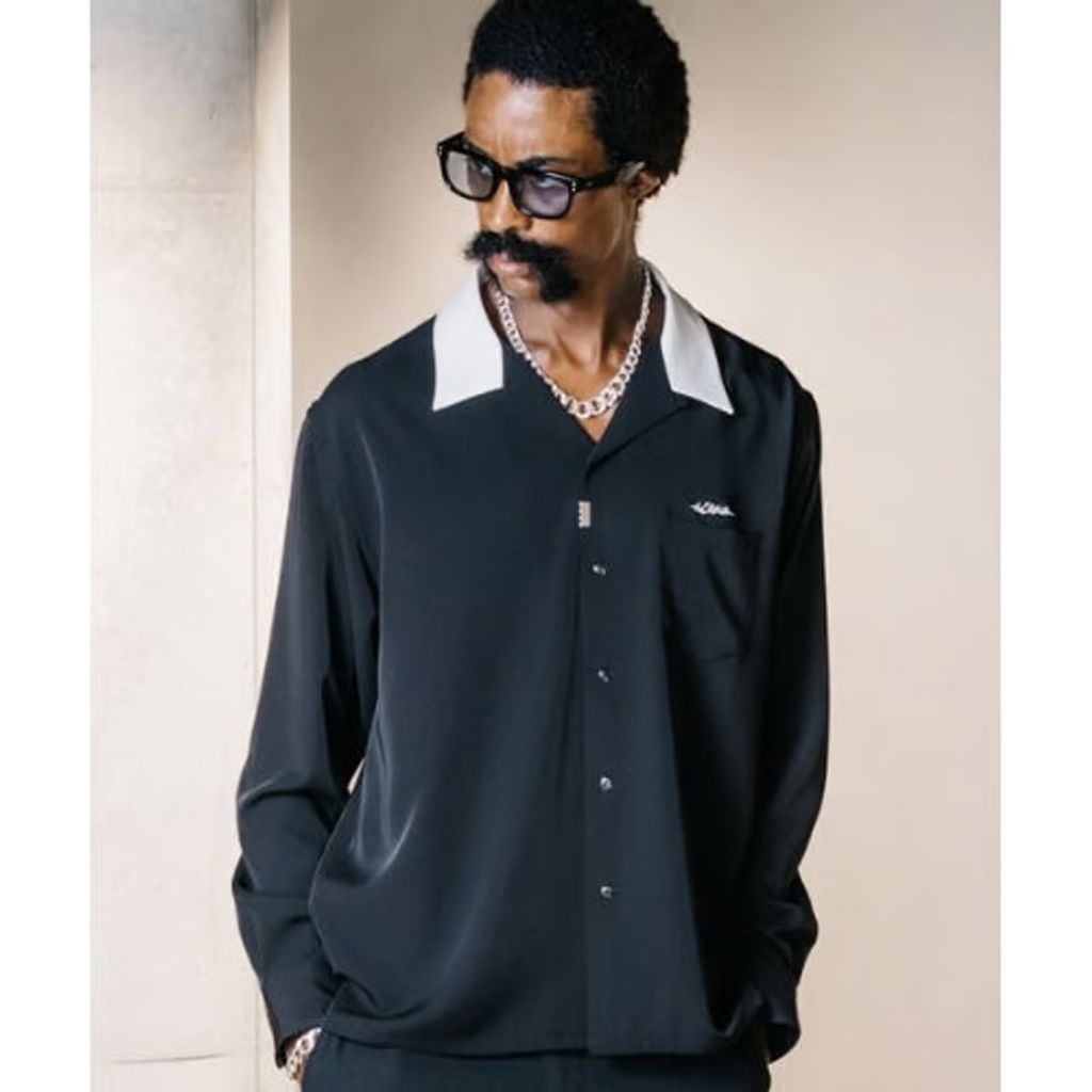 CRIMIE EASY CARE EMBROIDERY OPEN COLLAR SHIRT