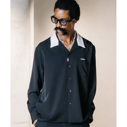 CRIMIE EASY CARE EMBROIDERY OPEN COLLAR SHIRT