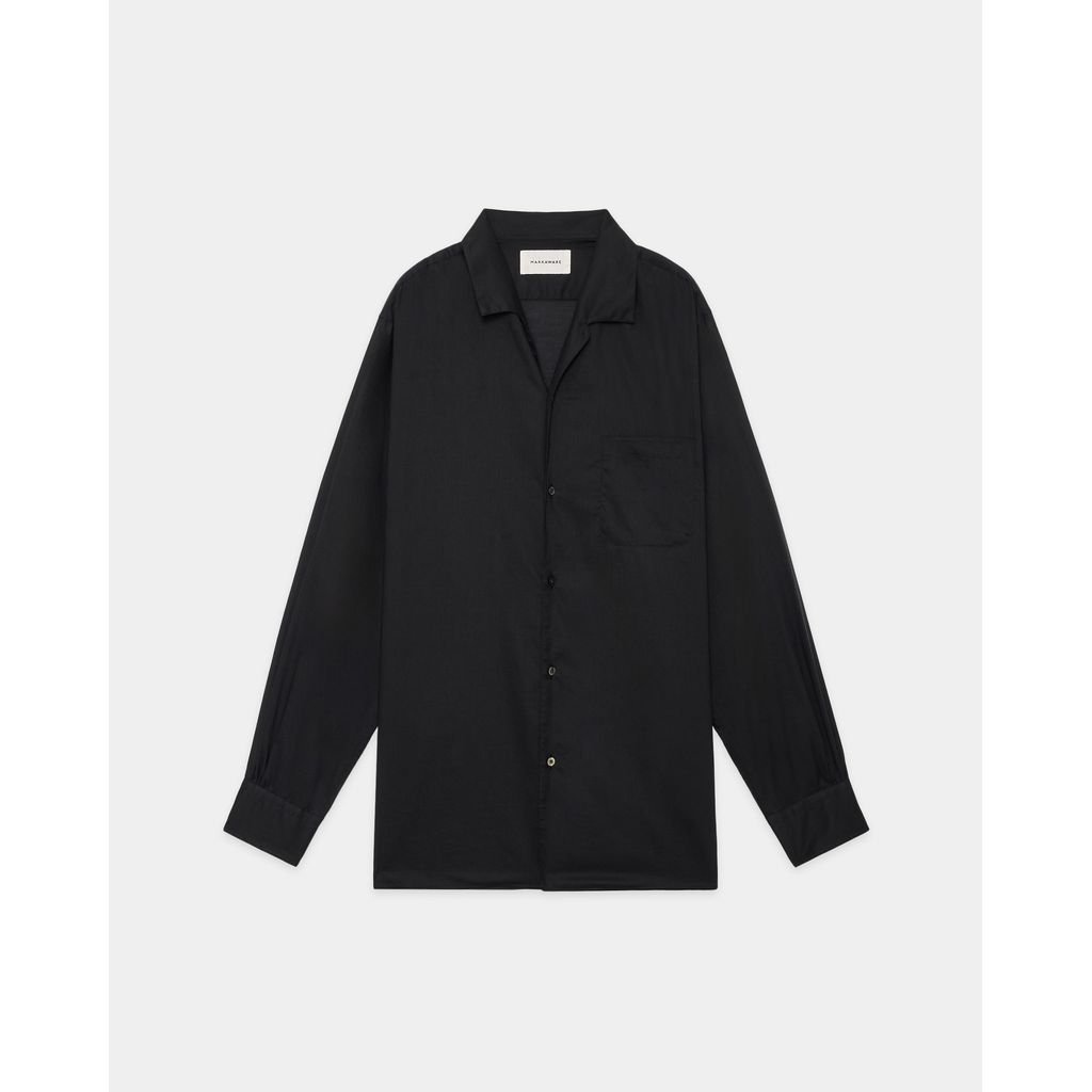 MARKAWARE ORGANIC COTTON LOAN ITALIAN OPEN COLLAR SHIRT – MAROON