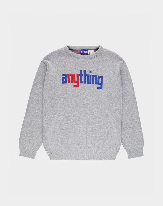 aNYthing Speedball Jaquard Knit Sweater - Heather Grey