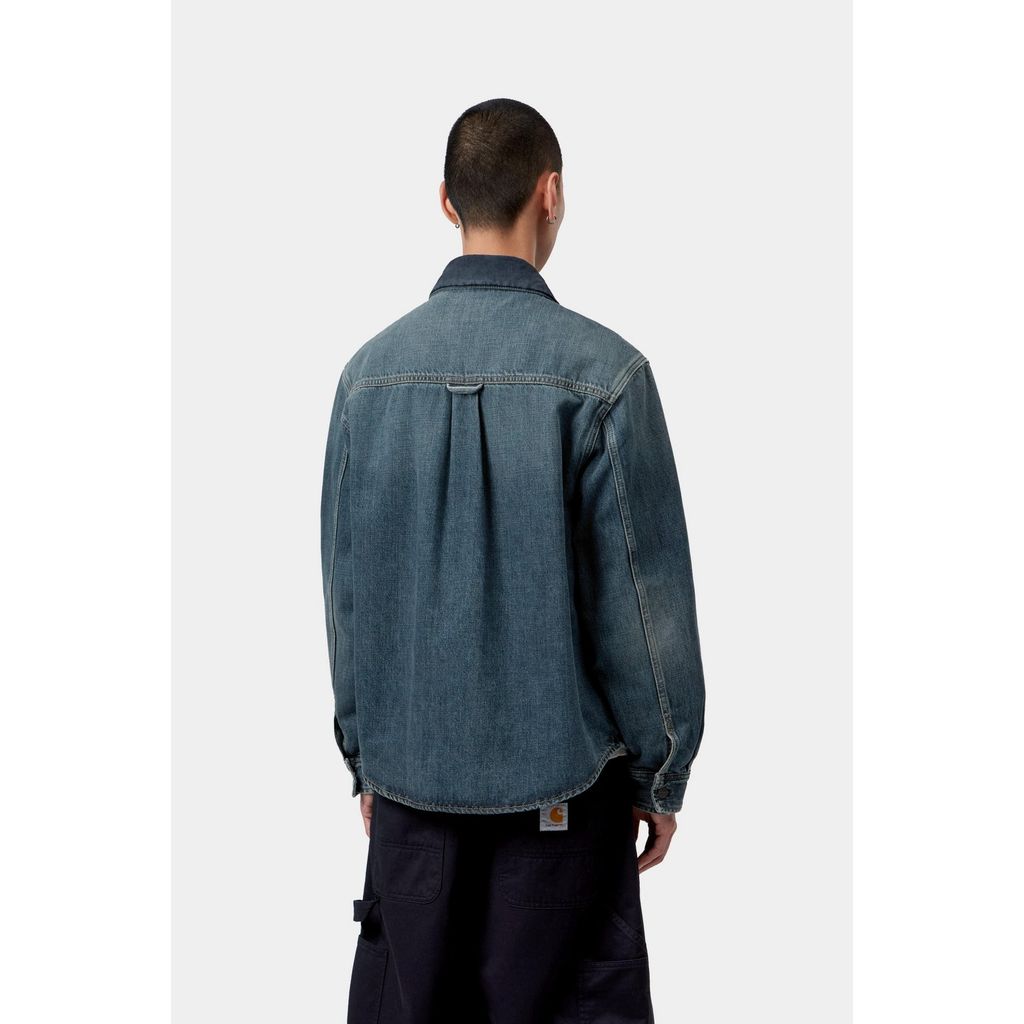 CARHARTT WIP Oakland Shirt Jac - Blue / Dark Navy, Worn used wash