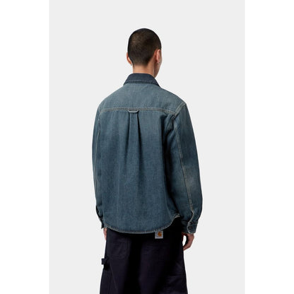 CARHARTT WIP Oakland Shirt Jac - Blue / Dark Navy, Worn used wash