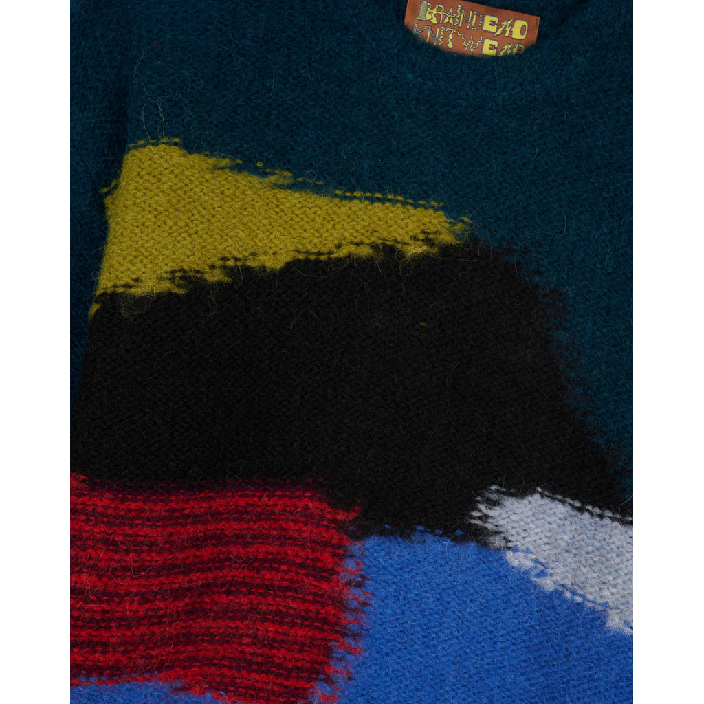BRAIN DEAD  Boxy Knit Sweater - Blue