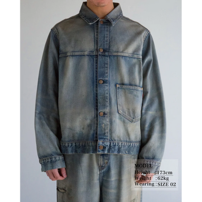 ANACHRONORM  DAMAGED DENIM JACKET LIGHT INDIGO