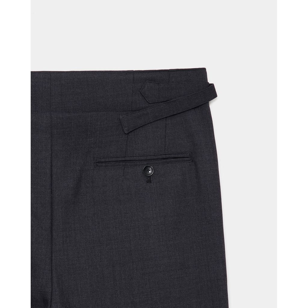 marka Recycled Polyester Non-Mulesed Wool Gabardine Two Tuck Military Trousers