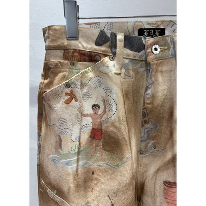 FAF NEW COMMUNE DART BAGGY DENIM (Print)