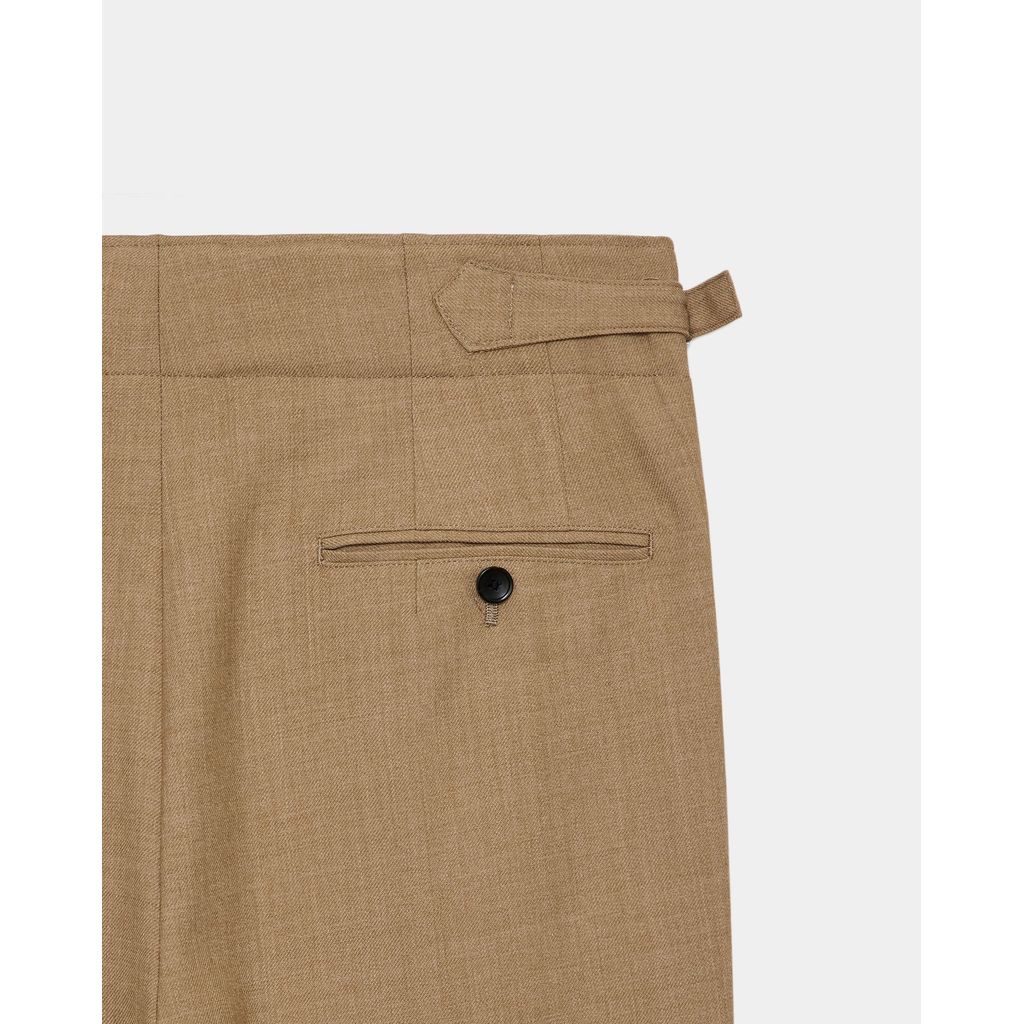 marka Recycled Polyester Non-Mulesed Wool Gabardine Two Tuck Military Trousers