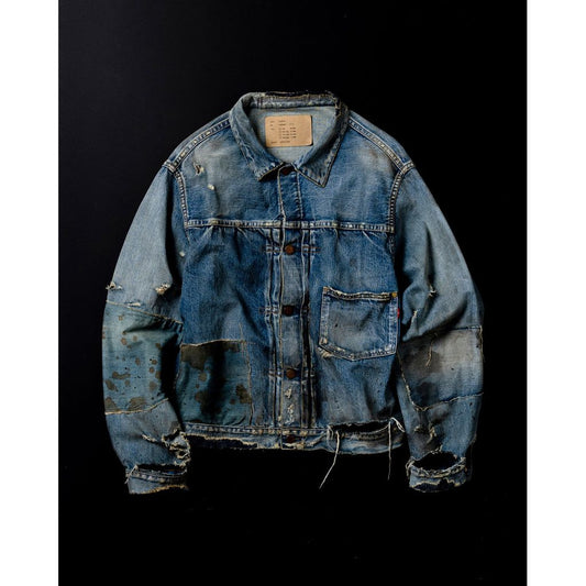 ANACHRONORM  AN290 HARD REMAKED FRONT TUCK DENIM JACKET INDIGO