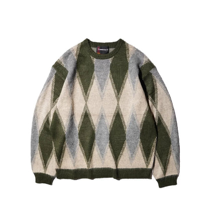 TOWNCRAFT  shaggy vintage pattern crew