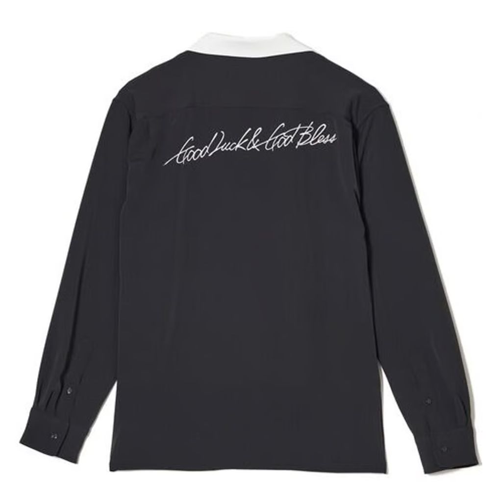 CRIMIE EASY CARE EMBROIDERY OPEN COLLAR SHIRT