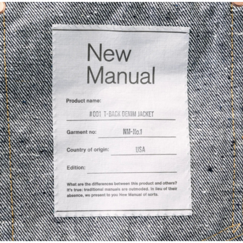New Manual #001 T-BACK DENIM JACKET ONE-WASHED