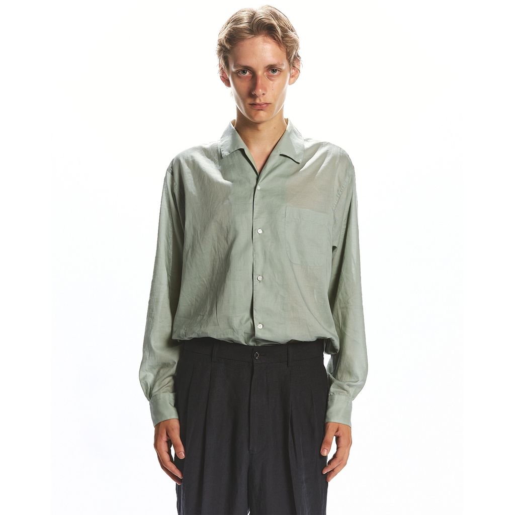 MARKAWARE ORGANIC COTTON LOAN ITALIAN OPEN COLLAR SHIRT – MAROON