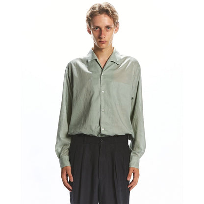 MARKAWARE  ORGANIC COTTON LOAN ITALIAN OPEN COLLAR SHIRT