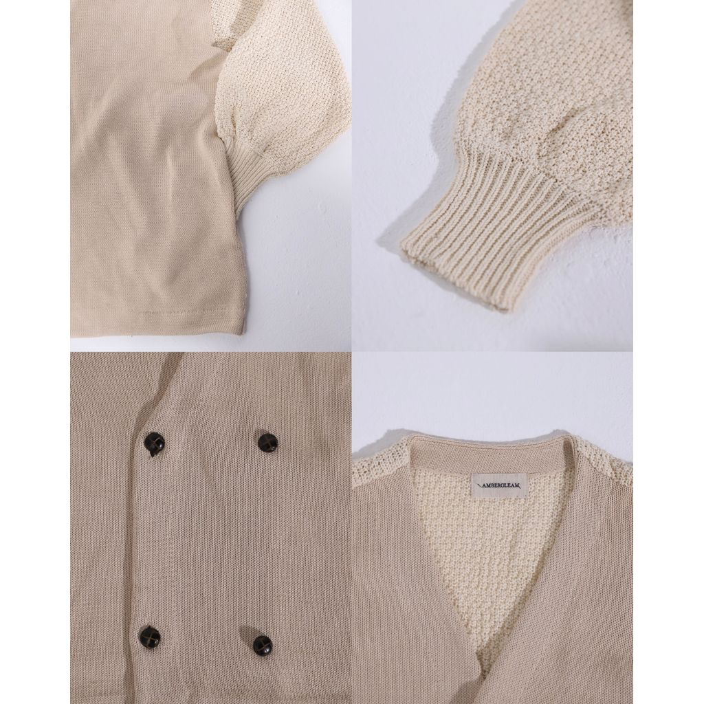 AMBERGLEAM 2ゲージ オーガニックコットン カシュクールカーディガン