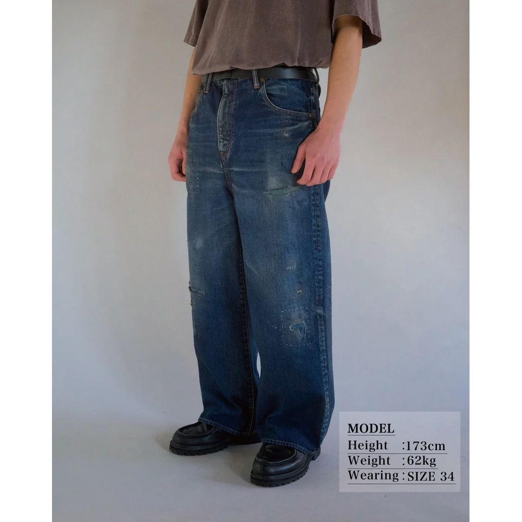 ANACHRONORM REMAKED WIDE 5P DENIM PANTS DARK INDIGO