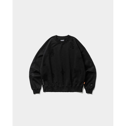 TIGHTBOOTH DAMAGE CREW SWEAT - TIGHTBOOTH x DELUXE