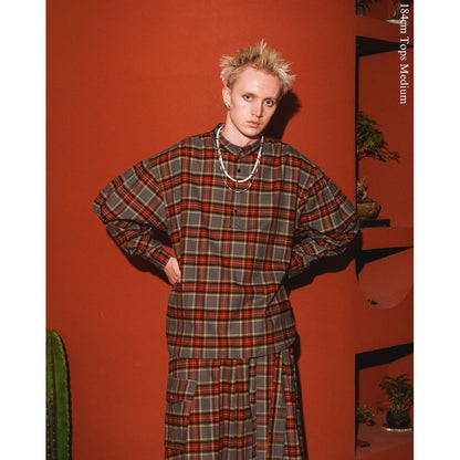 AMBERGLEAM Fabric Henley Blouse