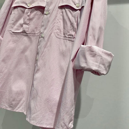 PORTER CLASSIC ROLL UP STRIPE SHIRT