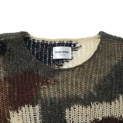 MAGIC STICK Mohair Camo Crew knit (WOODLAND)