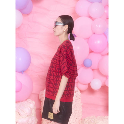 THOMAS MAGPIE Jacquard short sleeve knit