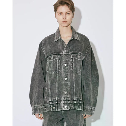beautiful people double-end selvedge denim blouson blk bleach