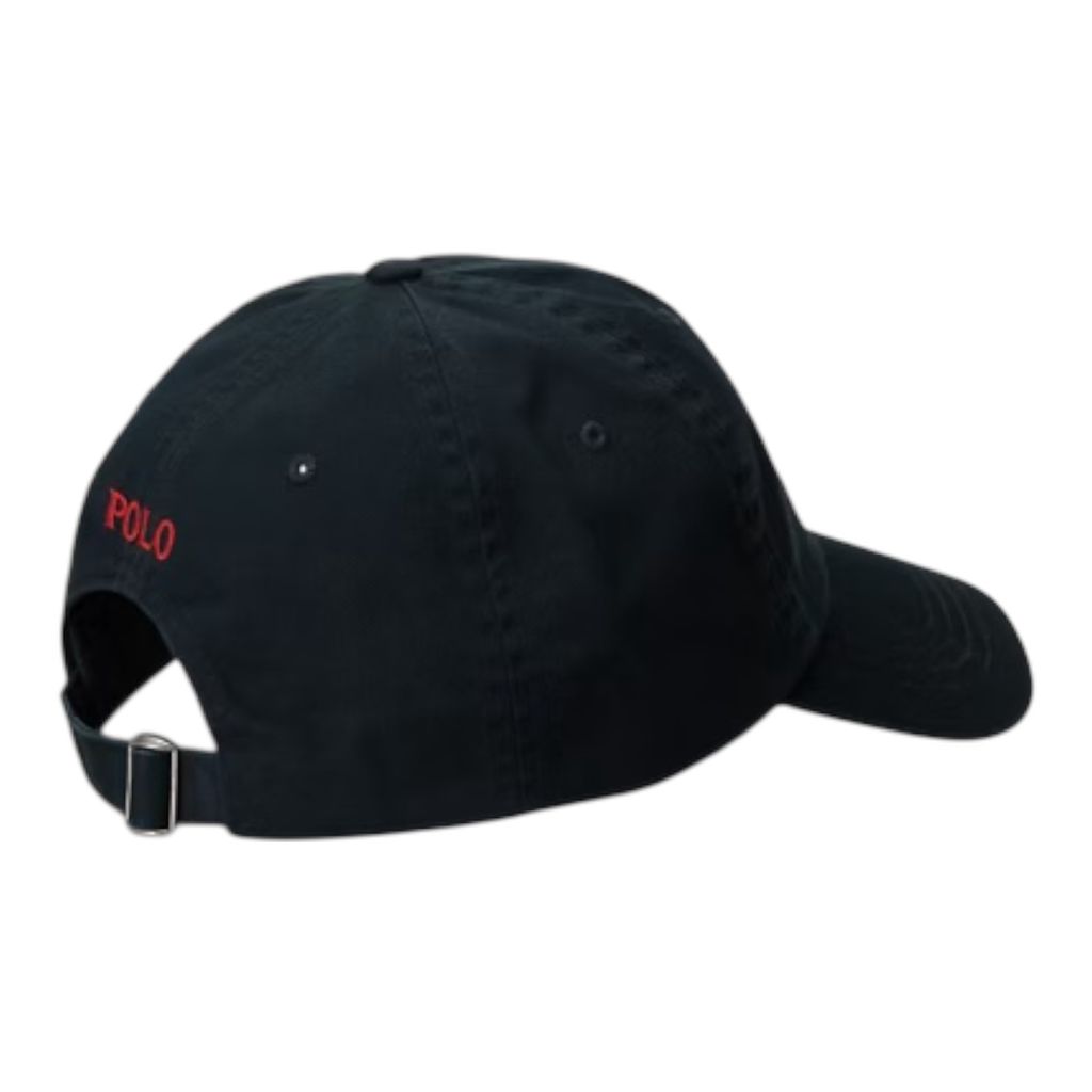 POLO RALPH LAUREN コットン チノ ベースボール キャップ（ポロ ブラック/RL レッド）