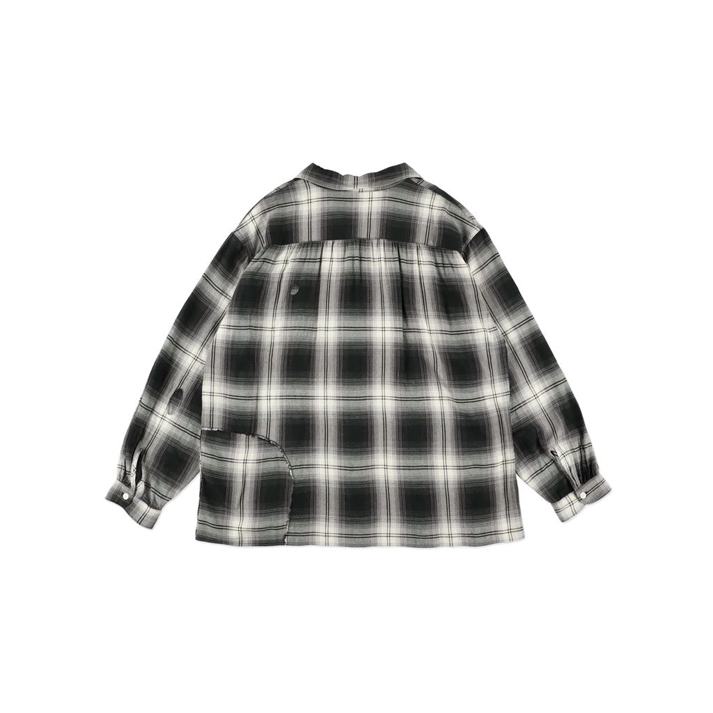 BOW WOW REMADE RAYON PLAID SHIRT AGED