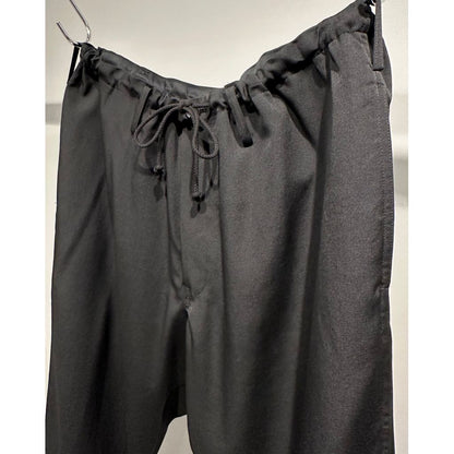 Y's for men WOOL GABARDINE WIDE STRING PANTS