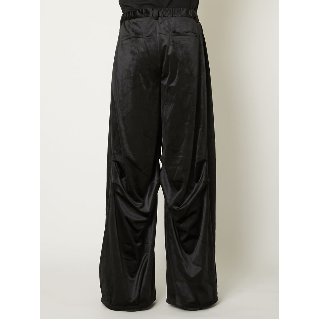 TAAKK DRAPED VELVET TUCK PANTS