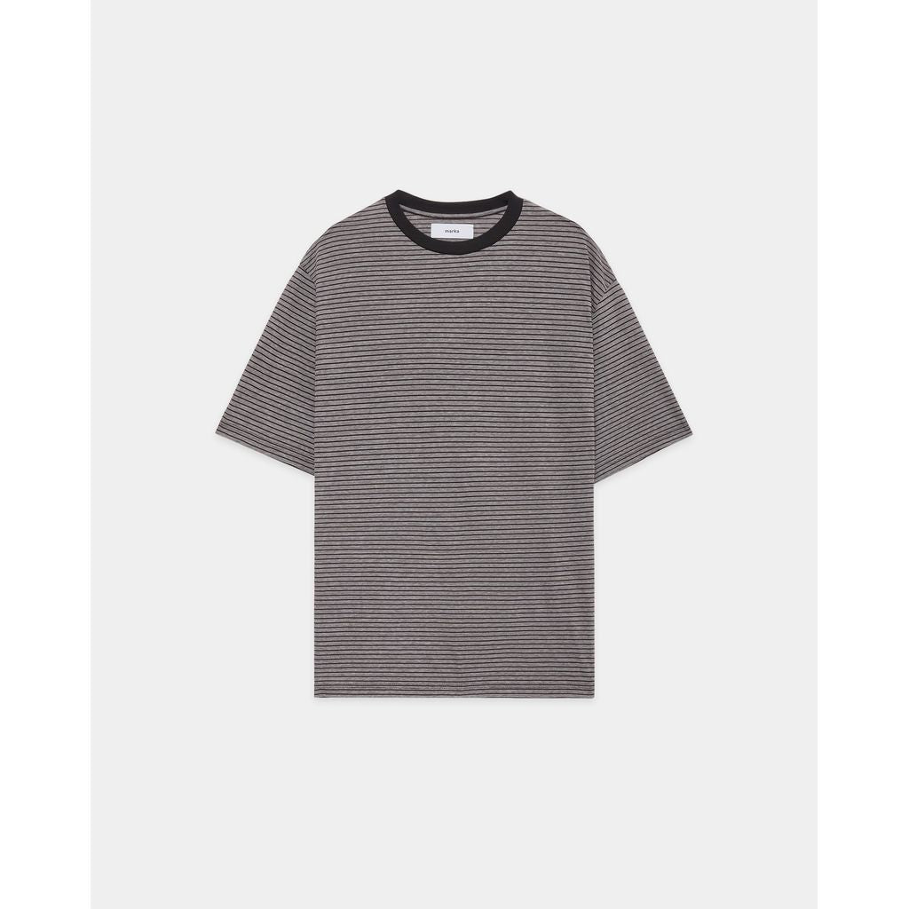 marka Organic Cotton High Twist Knit Border / Crew Neck Tee