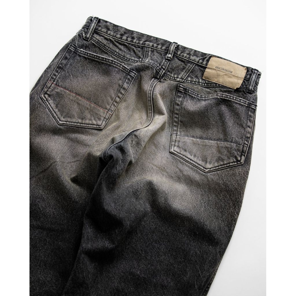 ANACHRONORM FRONT YORK REMAKED DENIM PANTS BLACK (REMAKE)