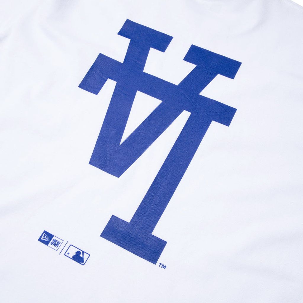 NEW ERA  半袖 コットン Tシャツ MLB Upside Down ロサンゼルス・ドジャース ホワイト レギュラーフィット