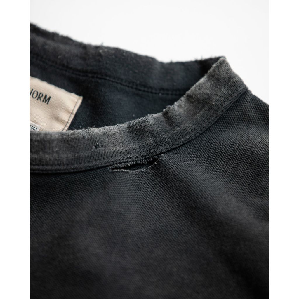 ANACHRONORM MOSS STITCH DAMAGED POCKET S/S T-S