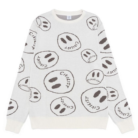 Civilist Smiler Knit Crew - Ecru