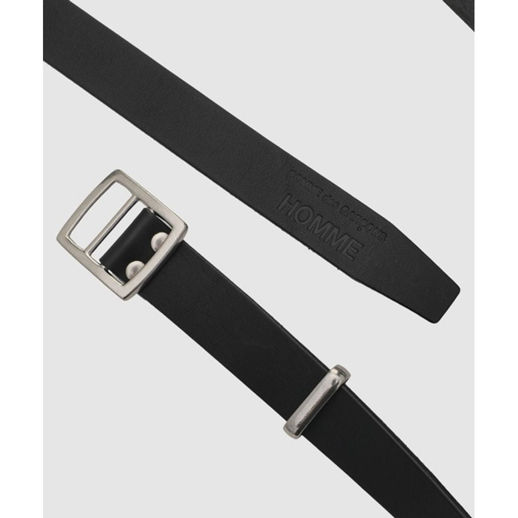 COMME des GARCONS HOMME STEER OIL SMOOTH HOLELESS BELT〈30mm〉（BLACK）