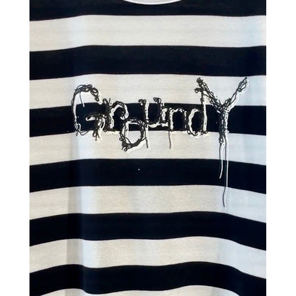 Ground Y DIFFERENT LINES BORDER JERSEY GYLOGO TYPE-D GRAPHIC PRINT T-SHIRT