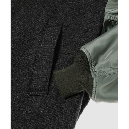 COMME des GARCONS HOMME WOOL 縮絨 × NYLON TWILL COAT（GRAY）