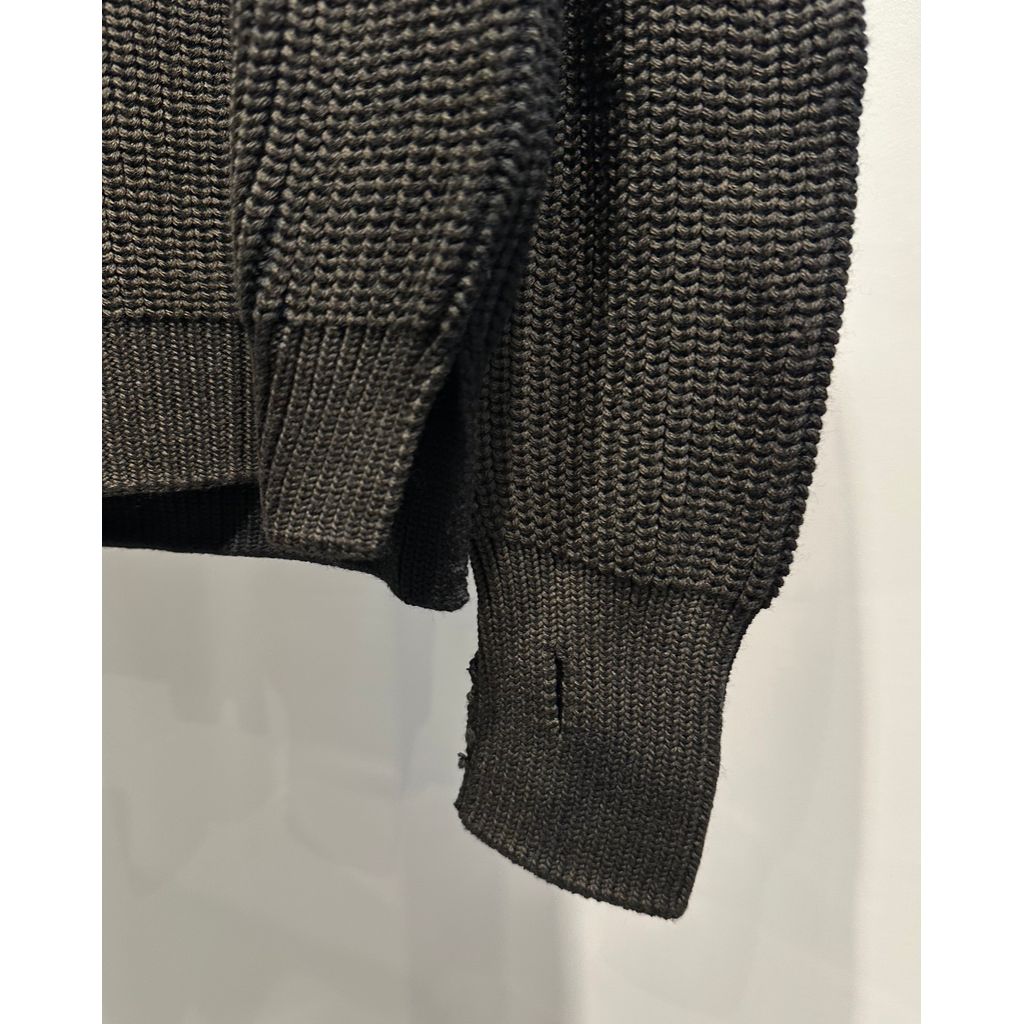 COMME des GARCONS HOMME BATONER W-NAME WOOL CREW NECK KNIT（BLACK）