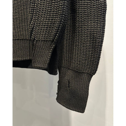 COMME des GARCONS HOMME BATONER W-NAME WOOL CREW NECK KNIT（BLACK）