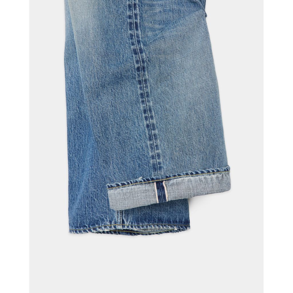 marka ORGANIC COTTON 13.5oz SELVEDGE DENIM WIDE LEG JEANS – MAROON