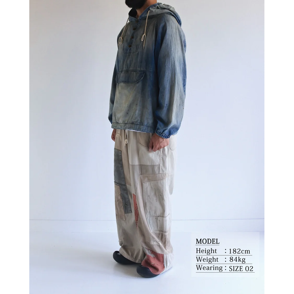 ANACHRONORM  AGING UTILITY DENIM ANORAK PULLOVER INDIGO