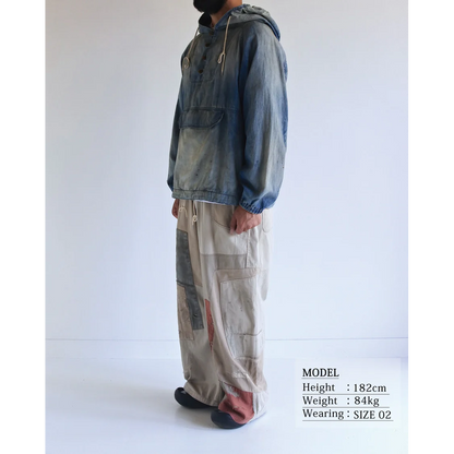 ANACHRONORM  AGING UTILITY DENIM ANORAK PULLOVER INDIGO