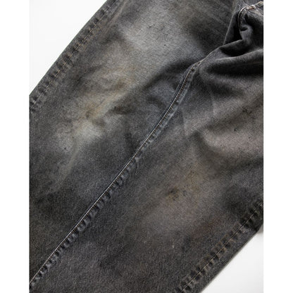ANACHRONORM  REGULAR TAPERED WASHED 5P BLACK DENIM PANTS