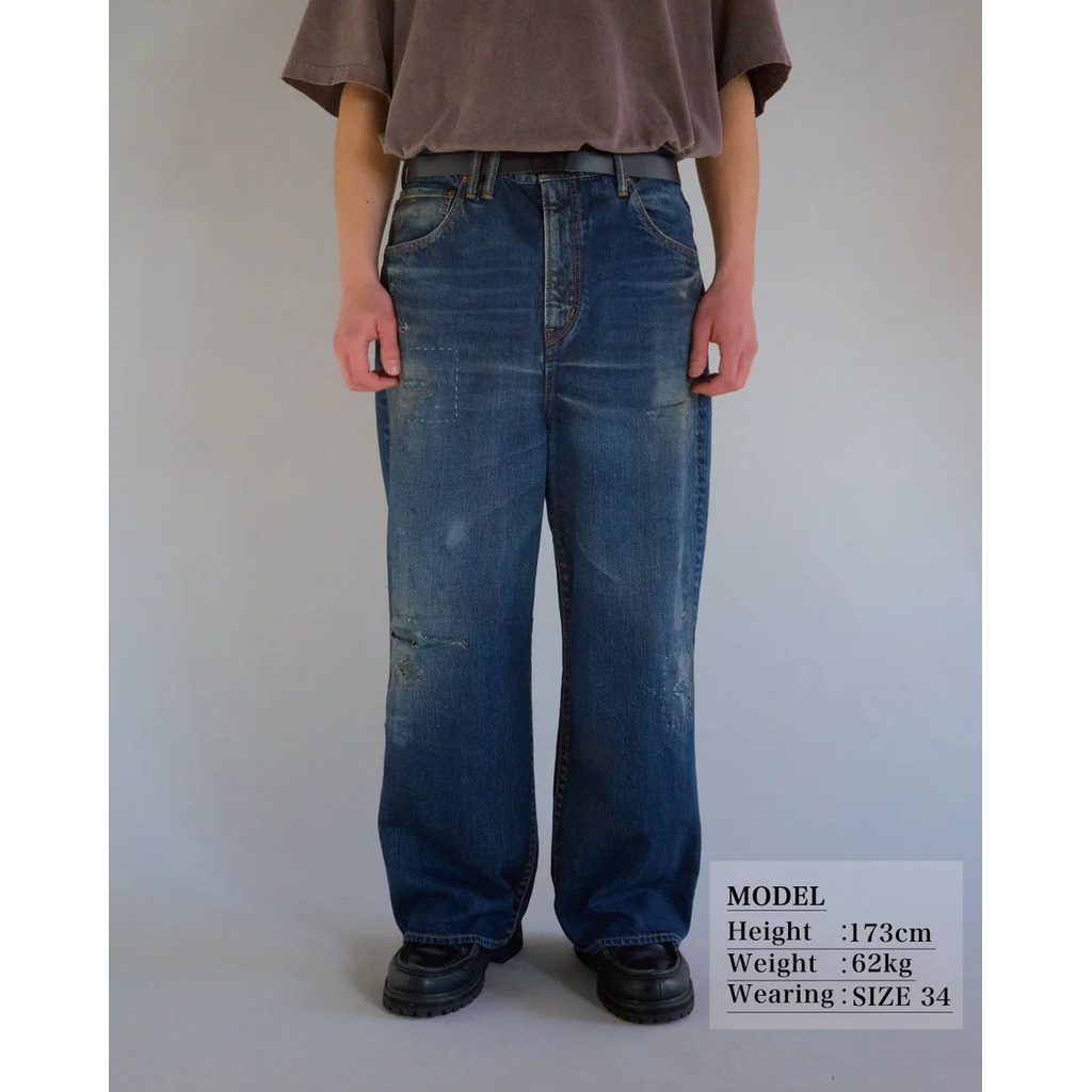 ANACHRONORM REMAKED WIDE 5P DENIM PANTS DARK INDIGO