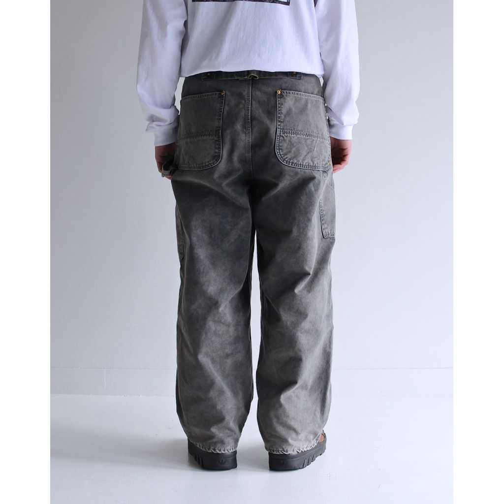 ANACHRONORM SULFUR DYED DUCK PAINTER EASY PANTS GRAY BLACK