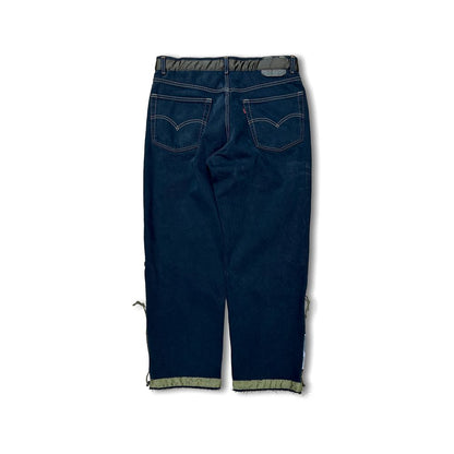 POLIQUANT THE DEFORMED ADJUSTABLE THRIFTING DENIM 550 [FIGURE DYEING]