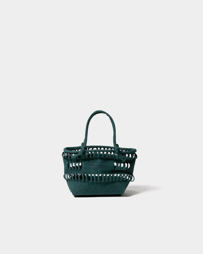 beautiful people konbu knit shopping busket bag S dark green