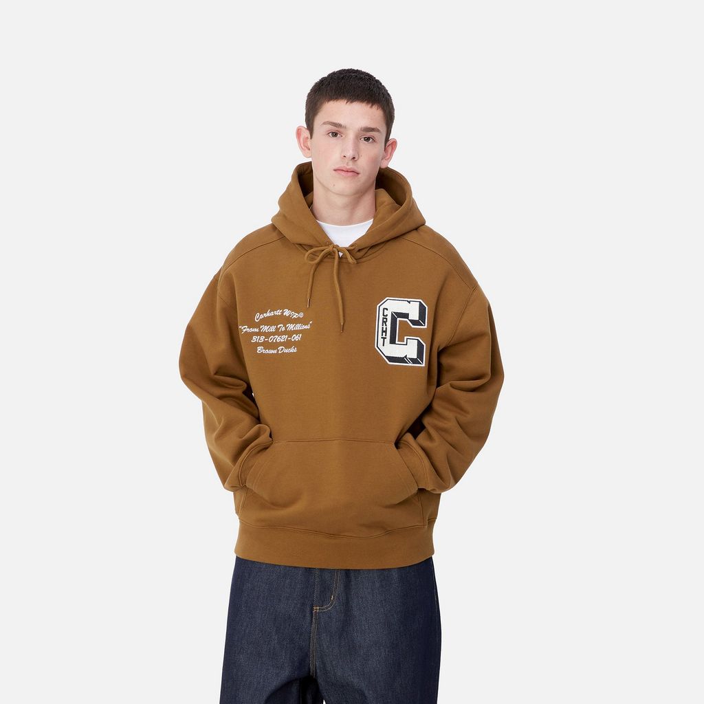 CARHARTT WIP  HOODED BROWN DUCKS SWEAT
