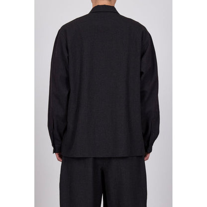 marka TUMBLED WOOL SERGE OPEN COLLAR SHIRT