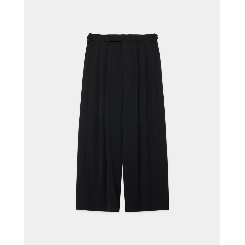 marka 2/60 Washer Wool Gabardine Two Tuck Baggy Trousers